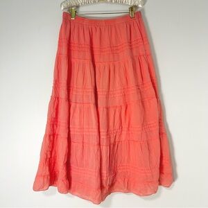 Kim‎ Rogers Vibrant Coral Maxi Skirt Size Small